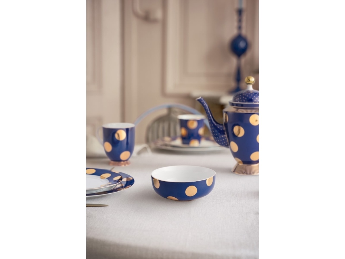 Pip Studio Set/2 Bowls Dot Navy 15Cm