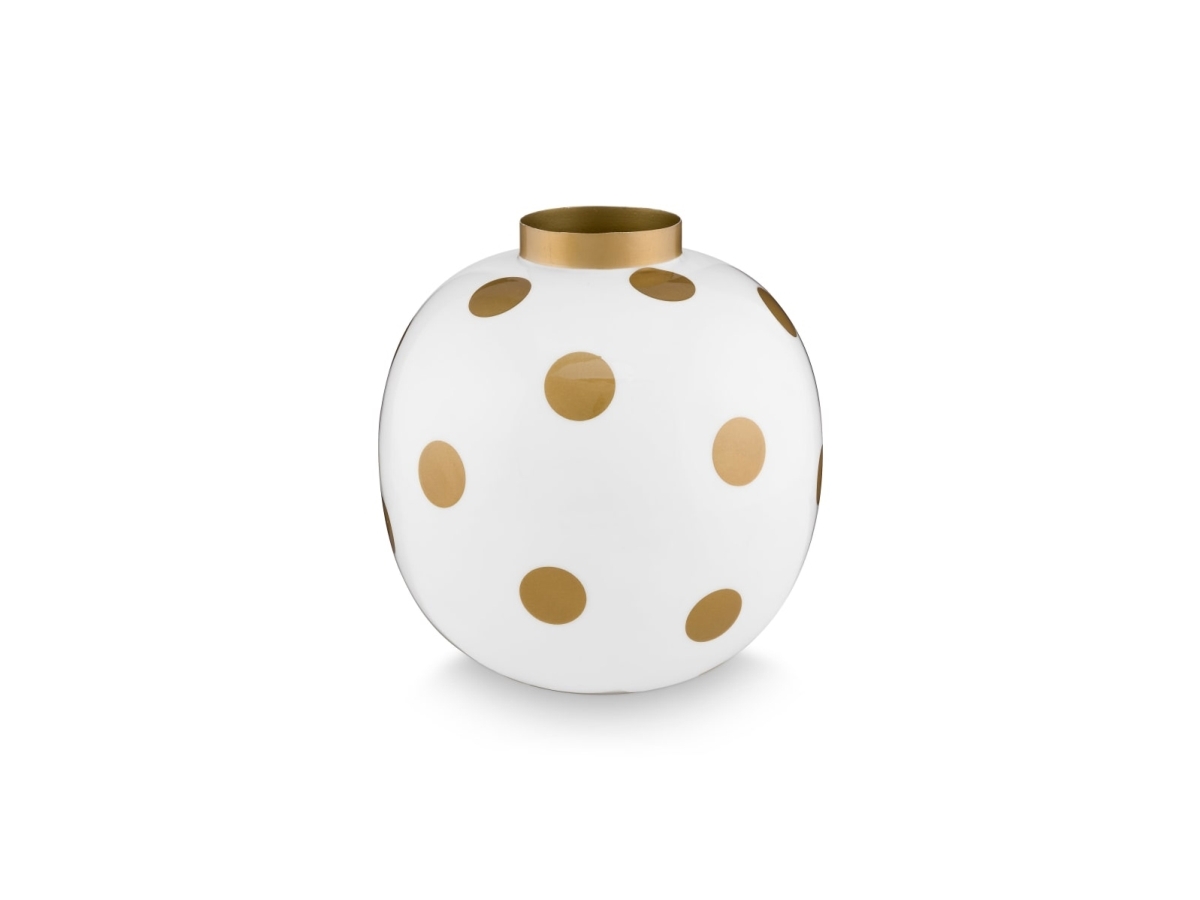 Vase Dots Weißgold 23Cm