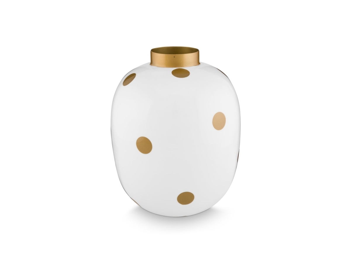PIP Studio Vase Dots WhiteGold 32cm | Huset - Inredning - Vaser | GameStuff