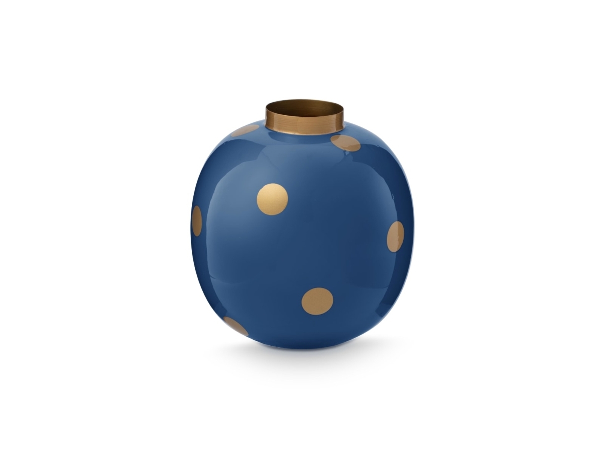 Vase Dots Navygold 23Cm