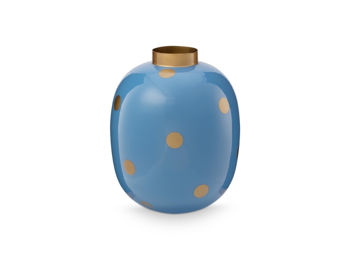 Vase Dots BlueGold 32cm