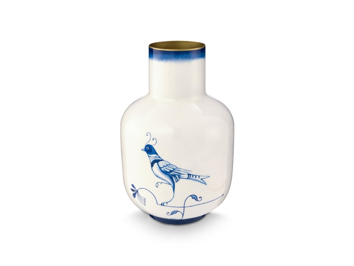 PIP Studio Vase Metal Blue Bird 30cm | Huset - Inredning - Vaser | GameStuff