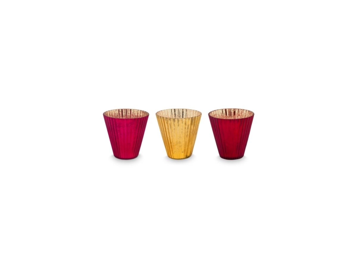 PIP Studio Set/3 TeaLight Red 10x10.5 | Bordssättning - Bar & vin - Ljusstakar och Lampor | GameStuff