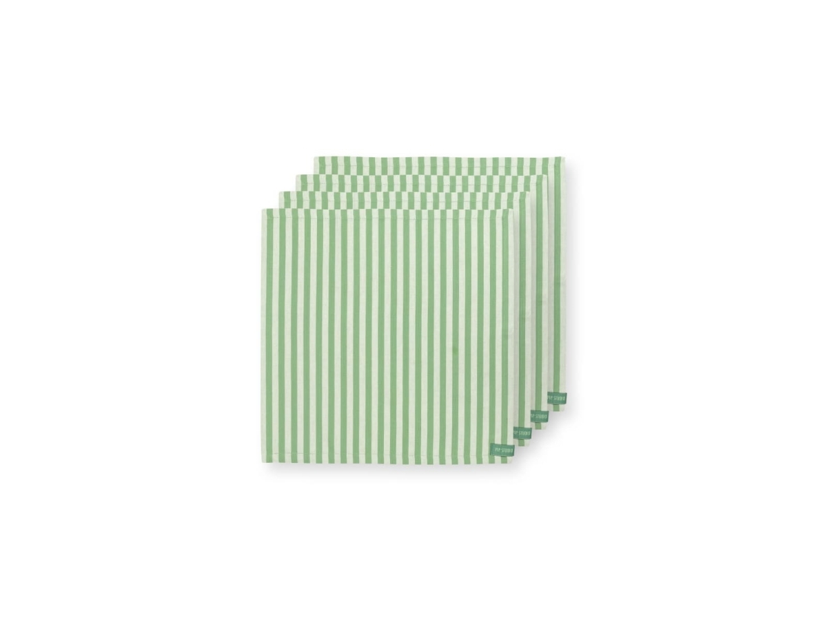 Pip Studio S/4 Napkins Stripes Grn