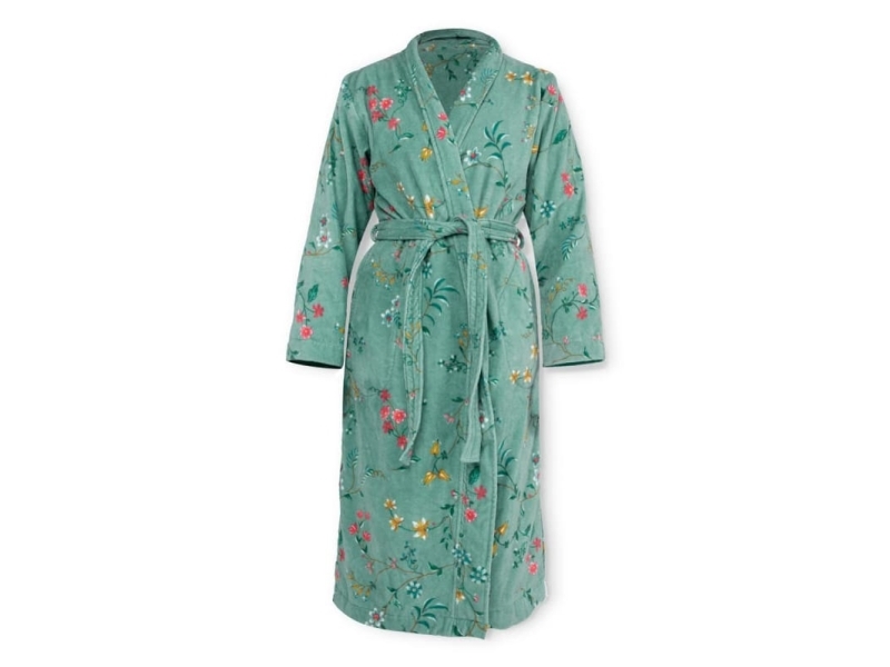 Pip Studio Pip Studio Bathrobe Les Fleurs Green Xl