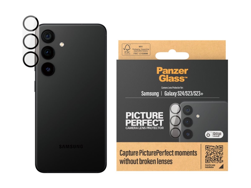 Panzerglass Pictureperfect Kameraschutz Samsung Galaxy S24 | S23 | S23+, Samsung, Samsung - Galaxy S24, Trockene Anwendung, Kratzresistent, Schockr