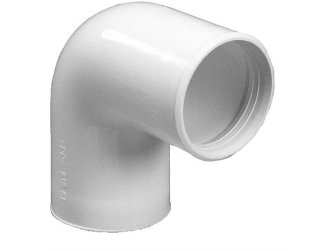 Purus vinkel i 90 grader med hylsa Ø32 mm i vit PP | VVS Artiklar - Badrum - Tillbehör för tvättställ | GameStuff
