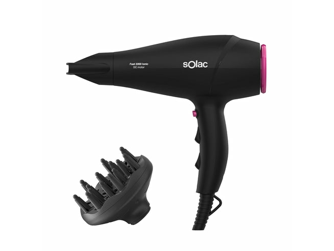 Solac SH7083, DC, Sort, Plast, Hængende løkke, 1,7 m, CE&RoHS