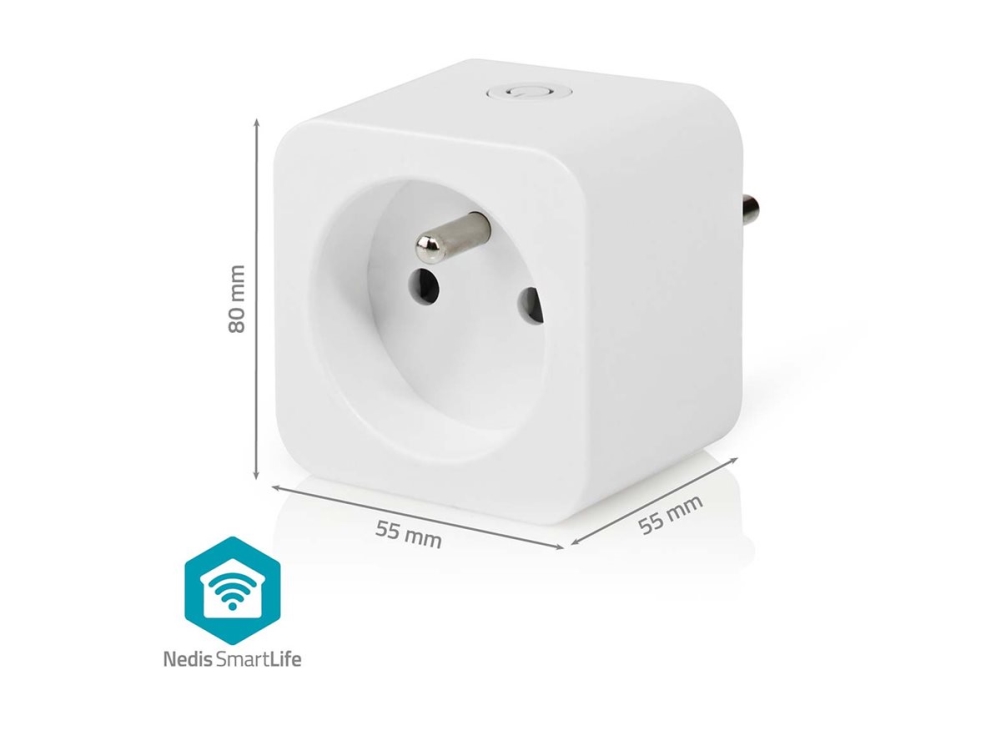 Nedis SmartLife - Smart stik - trådløs - Wi-Fi - 2.4 - 2.484 GHz - hvid