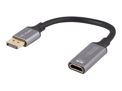 Kabeladapter Lanberg Displayport (M) -&Amp Gt Hdmi (F) 8K Na Kablu 20Cm Srebrny