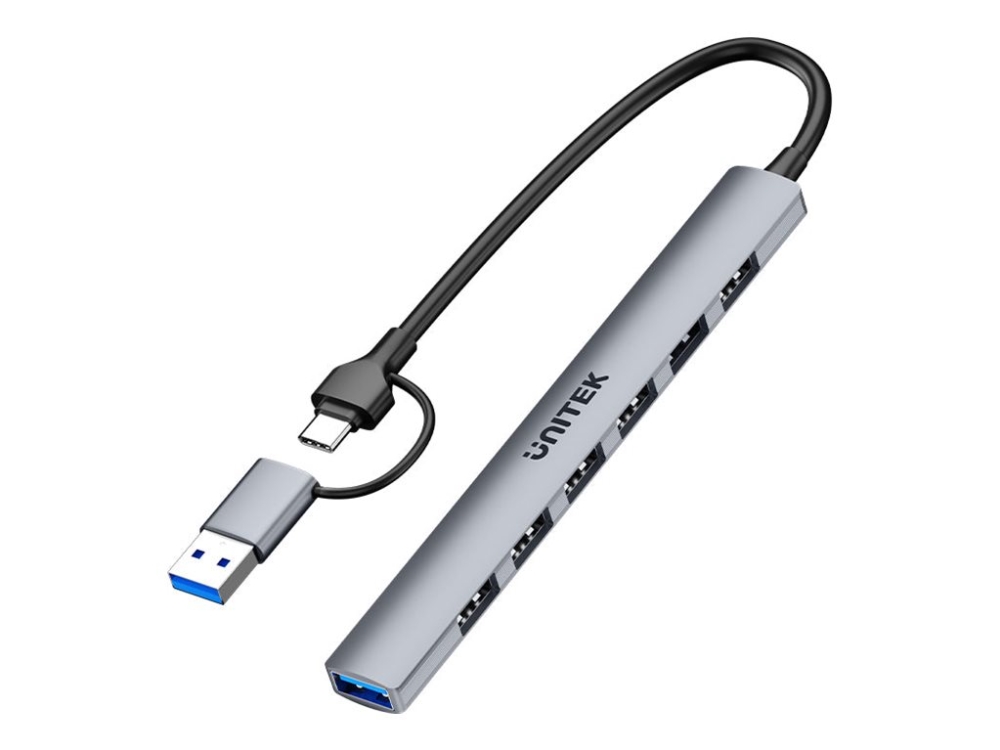 Unitek H1209agy01, Usb Typ-C, 5000 Mbit/S, Grau, Aluminium, Rundkabel, 140,5 Mm