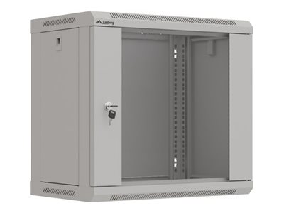 Lanberg 19" 9U Rackmountable Einbauschrank 540X350 Grau Glastür (Flatpack)