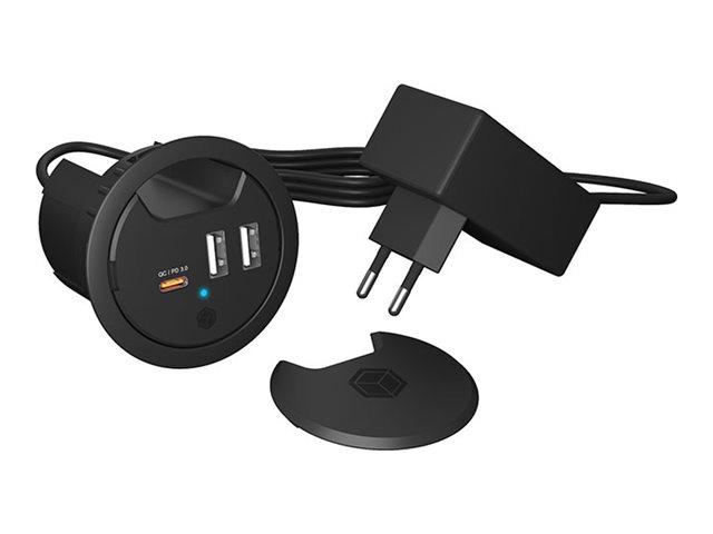 Icy Box Usb Tischladegerät Mit Power Delivery & Quick Charge, Drinnen, Ac, 12 V, 1,4 M, Schwarz