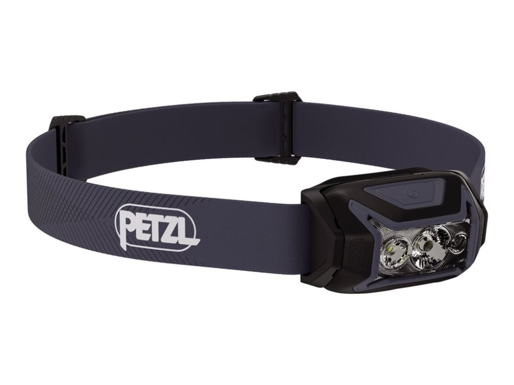 Petzl Actik, Otsapannan taskulamppu, Musta, Painikkeet, Akun varaustaso, IPX4, LED