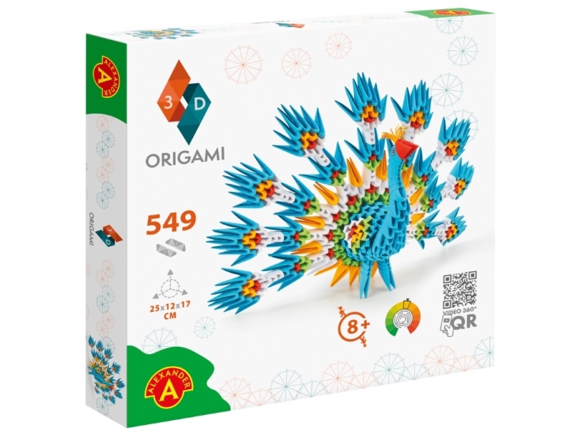 Origami 3D - Påfugl