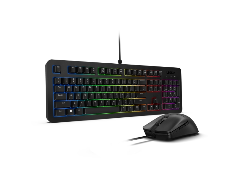 Lenovo Legion Km300 Rgb - Sæt Med Mus Og Tastatur - Gaming - Full Size - Bagbelyst - Usb - Qwerty - Amk. Engelsk - Sort - Detailsalg