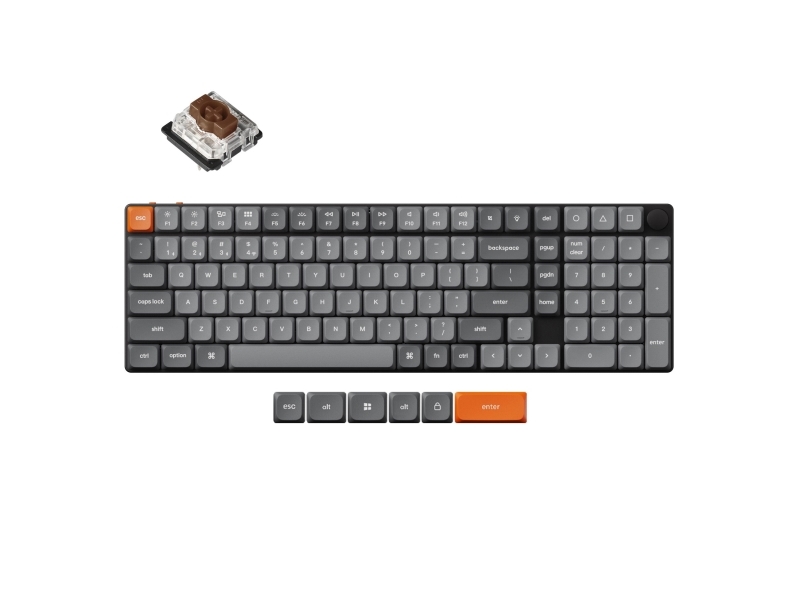 Keychron K17 Max QMK, 75%, langallinen ja langaton, USB + RF Wireless + Bluetooth, mekaaninen, RGB LED, musta
