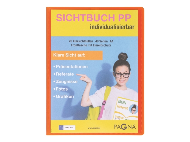 Pagna 21013-09, Project Folder, A4, Polypropylen (Pp), Orange, 40 Ark, 20 Lommer