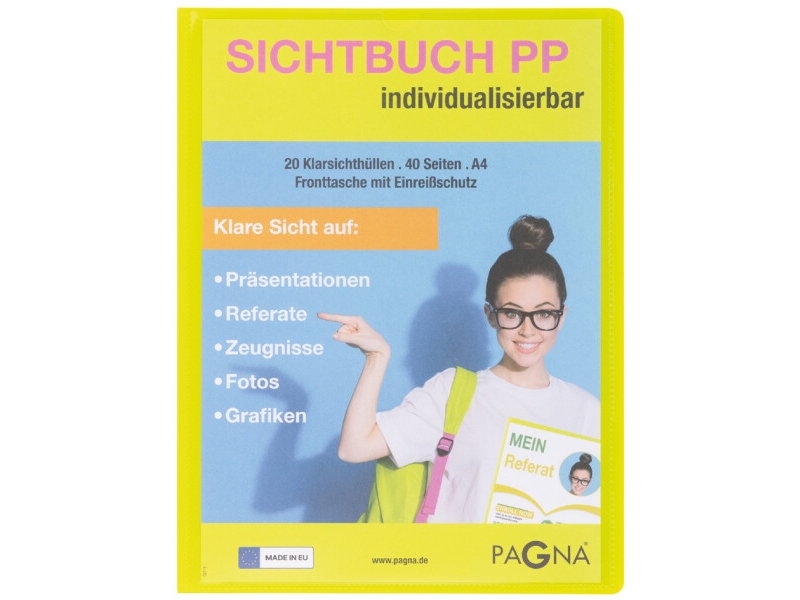 Pagna 21013-17, Project Folder, A4, Polypropylen (Pp), Lime, 40 Ark, 20 Lommer