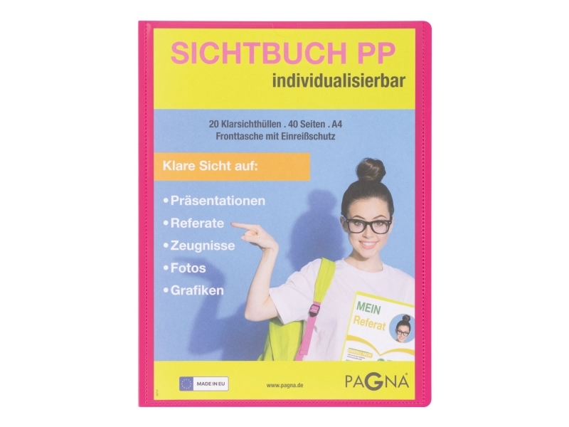 Pagna 21013-34, Project Folder, A4, Polypropylen (Pp), Lyserød, 40 Ark, 20 Lommer