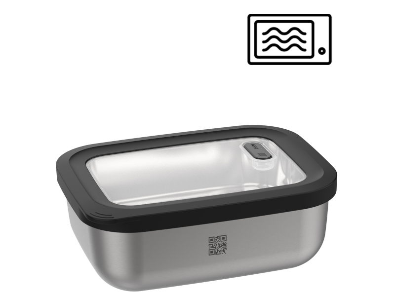 Gefu 12776, Container, Rektangulær, 2,6 L, Sort, Rustfrit Stål, Plast, Rustfrit Stål, 300 °C
