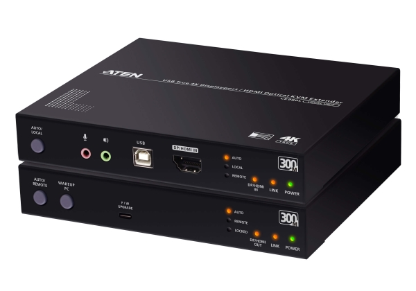 Aten Ce980, Sender & Modtager, Ledningsført, 300 M, 4096 X 2160 Pixel, Sort, Metal