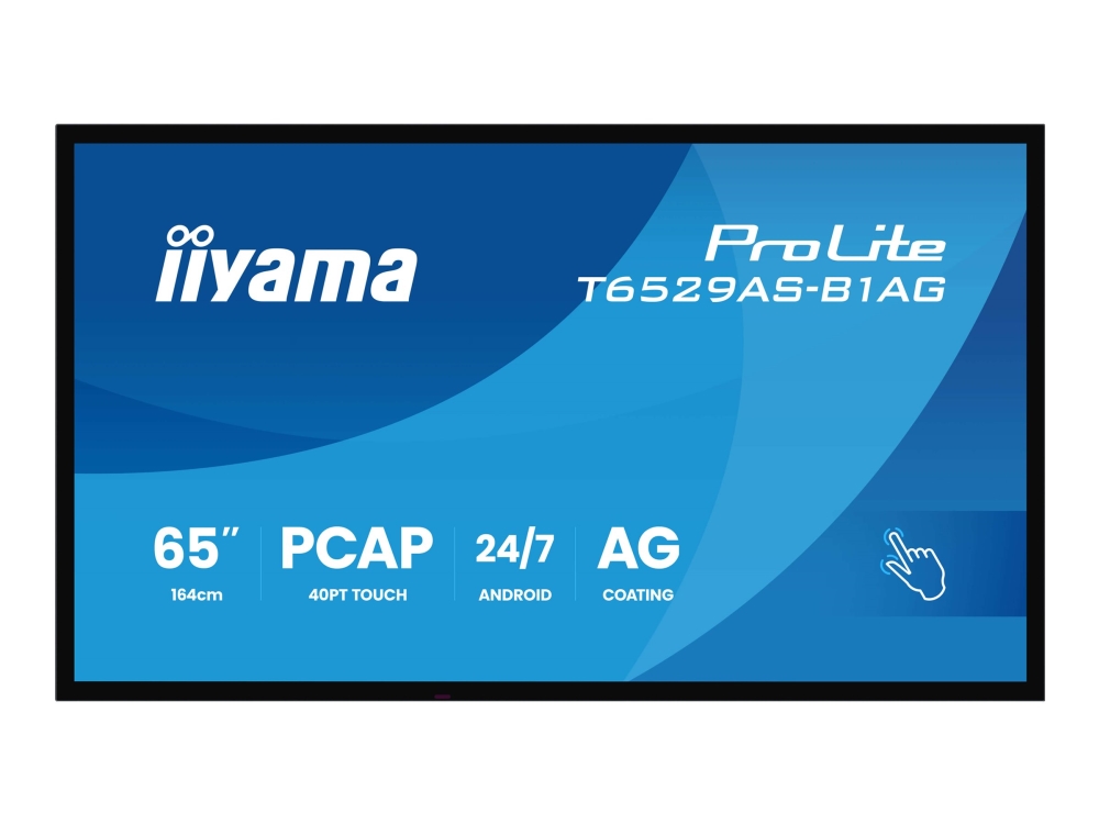 Iiyama T6529as-B1ag, Interaktiver Flachbildschirm, 163,8 Cm (64,5"), Led, 3840 X 2160 Pixel, Wi-Fi, 24/7