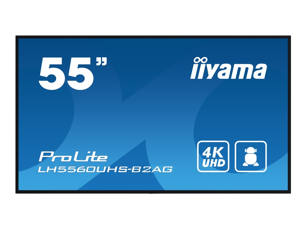 iiyama ProLite LH5560UHS-B2AG - 55 Diagonal klasse (54.6 til at se) LED-bagbelyst LCD paneldisplay - digital skiltning - med indbygget SoC medieafspiller - 4K UHD (2160p) 3840 x 2160 - sort kant med mat finish