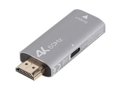 Adapter Lanberg Hdmi (M) -&Amp Gt Displayport (F) 4K Srebrny