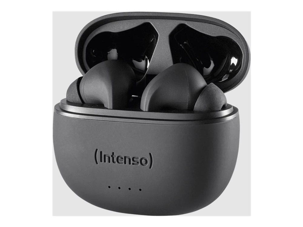 Intenso T302A - Ægte trådløse øretelefoner med mik. - i øret - Bluetooth - aktiv støjfjerning - sort