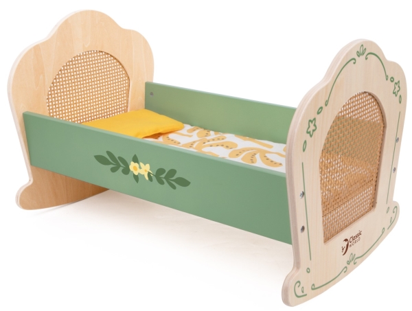 Classic World Vintage puinen nuken kehto, jossa on retro muotoilu