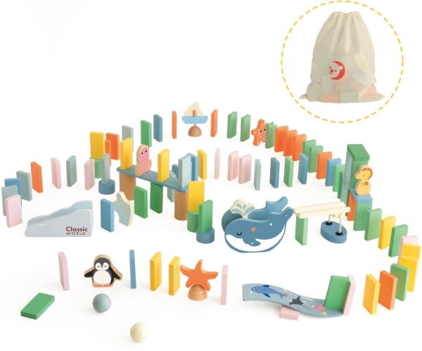 Klassiskt Domino-spel i trä med havstema (från 36 M) | N - A | GameStuff