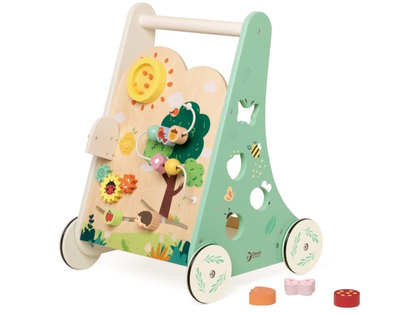 Klassiset puiset lastenrattaat aktiviteettikeskuksella - Forest (alkaen 12 M)