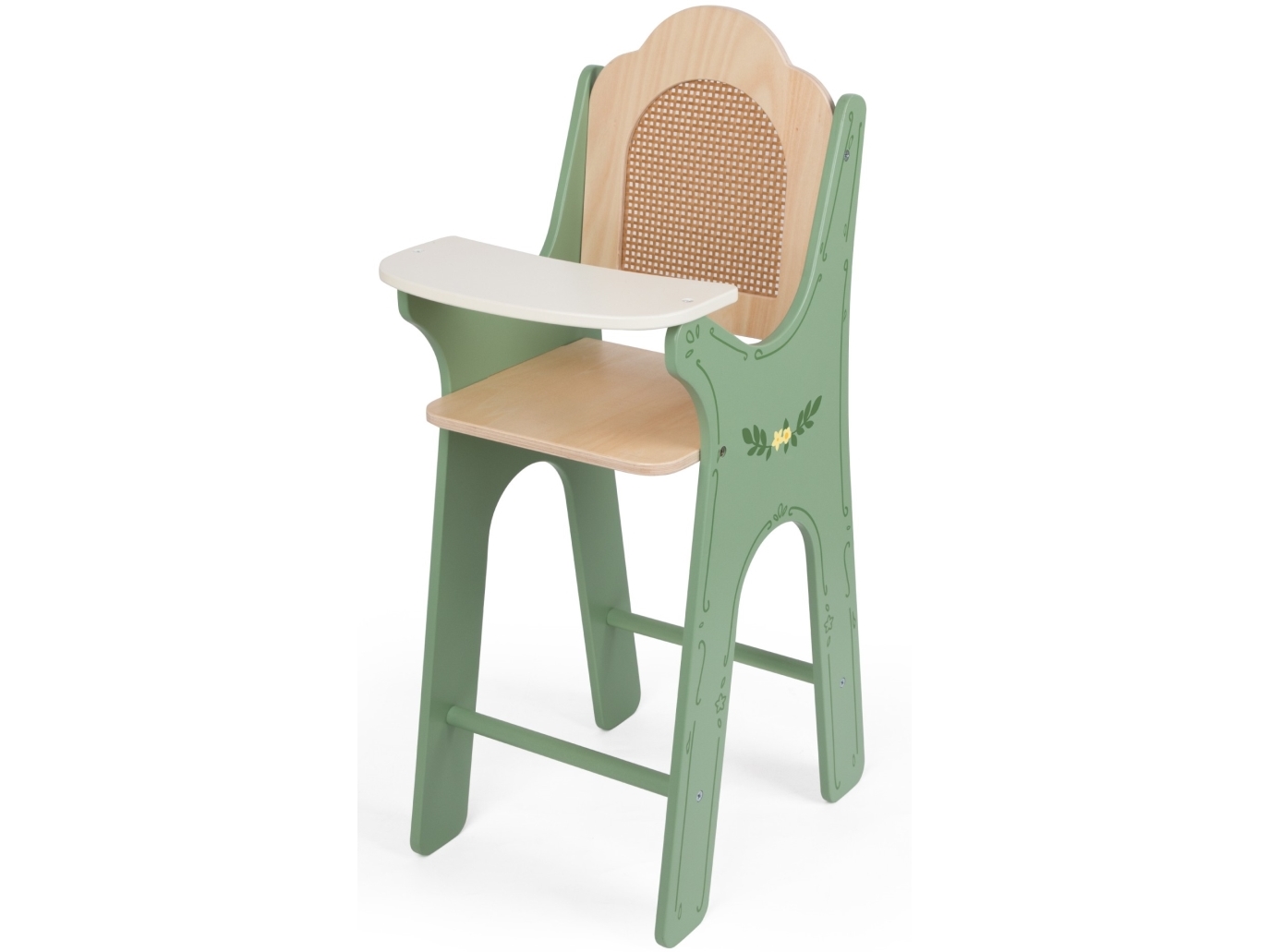 Classic World Vintage puinen nuken syöttötuoli, jossa on retro muotoilu