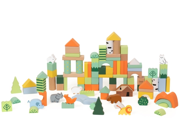 ClassicWorld Classic World Medinių Blokų Rinkinys Miško Tema 100 vnt.