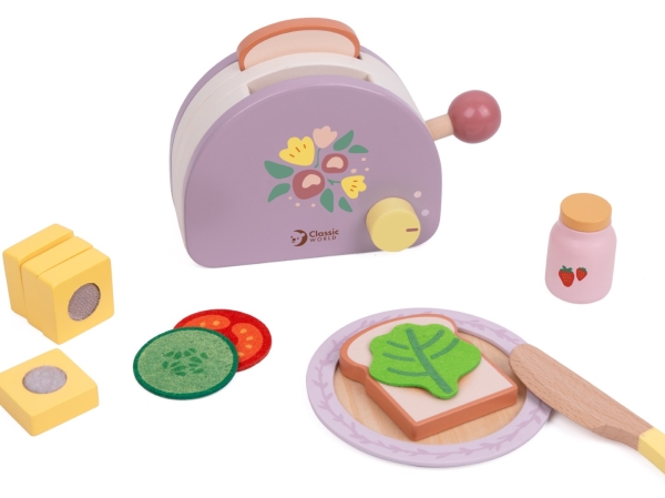 Classic World Grace Brödrostset med tillbehör - Träleksaker | Leksaker - Rollek - Leksakskök och mat | GameStuff