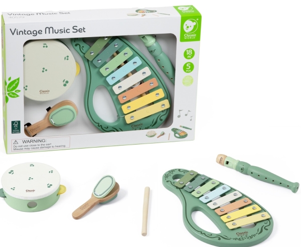 Classic World Vintage Musikset med musikinstrument (från 18M) | Leksaker - Rollek - Musikleksaker | GameStuff
