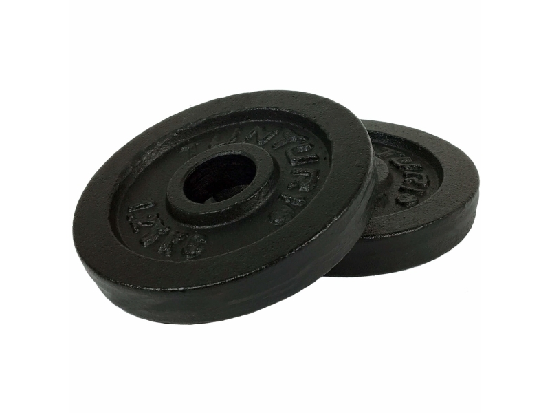 Tunturi 14Tuscl094, Standard, Gusseisen Gewichtsscheibe, 1,25 Kg, Schwarz, 1,25 Kg, Rund