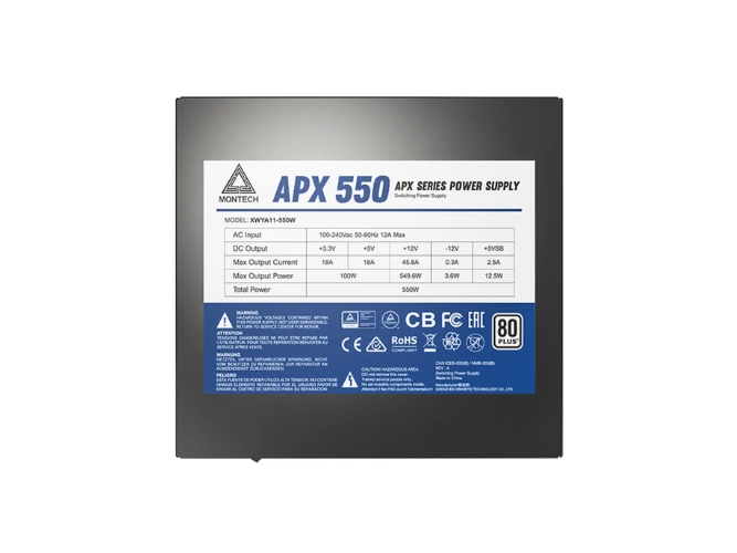 Maitinimo Šaltinis Montech Maitinimo Šaltinis Komputerowy Montech Apx550 550W