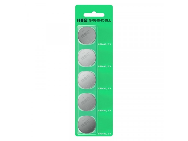 Green Cell Green Cell Greencell Blisterpackung Mit 5 Lithiumbatterien Cr2430 3V 290Mah Für Schlüsselanhänger, Uhren, Fernbedienungen, Waagen