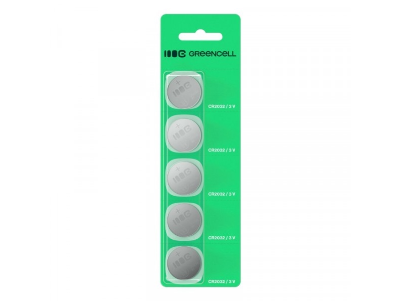 Green Cell Green Cell Greencell Blisterpackung 5 Lithiumbatterien Cr2032 3V 220Mah Knopfzellenbatterien Für Schlüssel, Uhren, Fernbedienungen, Waagen