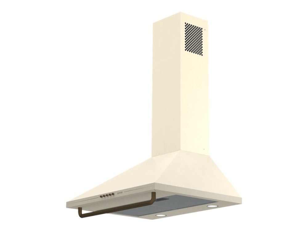 Gorenje WHC63CLI - Kåpa - skorsten - bredd: 60 cm - djup: 50 cm - utsug och återcirkulering (-) - elfenben | Vitvaror - Köksfläktar - Underbyggnadsfläktar | GameStuff