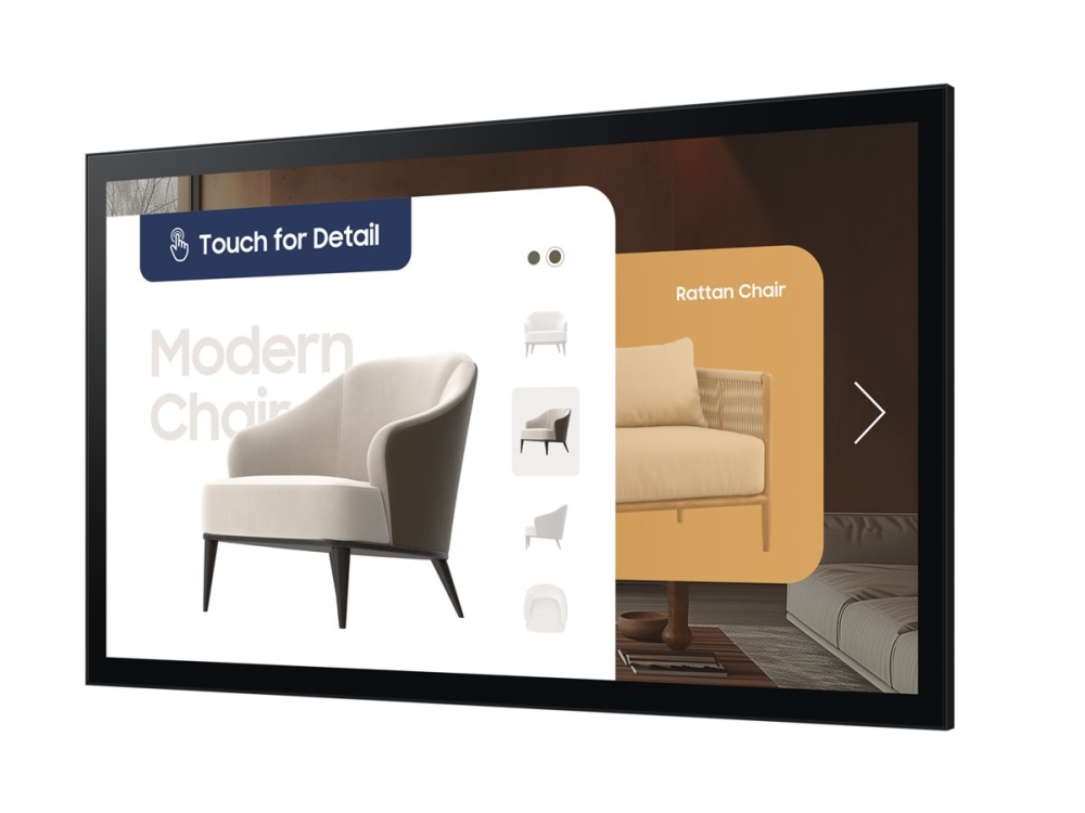 Samsung QM32C-T - 32 Diagonal klasse QMC-T Series LED-bagbelyst LCD paneldisplay - interaktiv digital skiltning - med berøringsskærm (multi-berøring) - Tizen OS - 1080p 1920 x 1080 - charcoal black