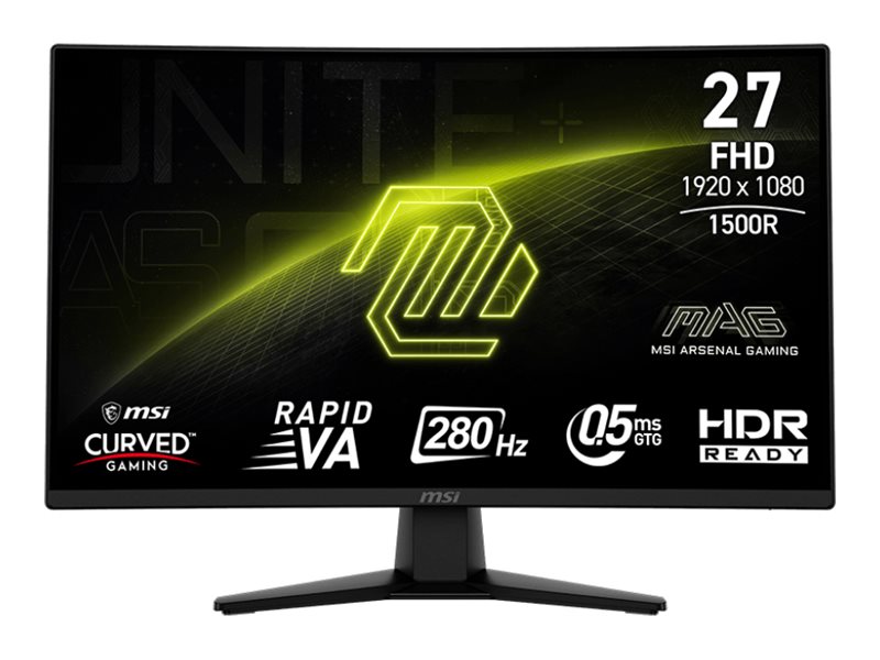Msi Mag 274Cxf - Led Monitor - Gaming - Gebogen - 27" - 1920 X 1080 Full Hd (1080P) @ 280 Hz - Rapid Va - 300 Cd/M² - 4000:1 - 0.5 Ms - 2Xhdmi, Displ