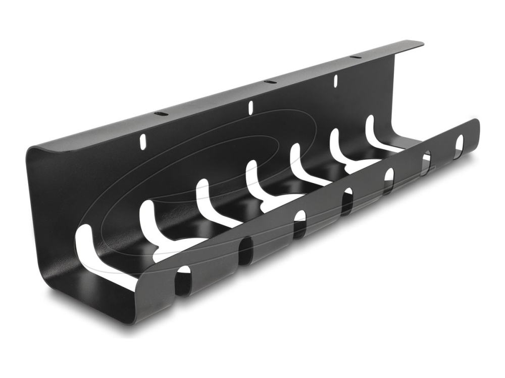 Delock Kabelhalterung Für Untertischmontage Schwarz 2Er Set, Kabelhalter, Tisch/Bank, Metall, Schwarz