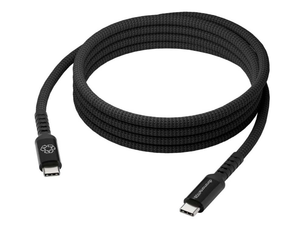 Dbramante1928 Re-Charge It - Usb-Kabel - Usb-C (Han) Til Usb-C (Han) - 2 M - Braided, Op Til 100W Opladningsstyrke - Sort