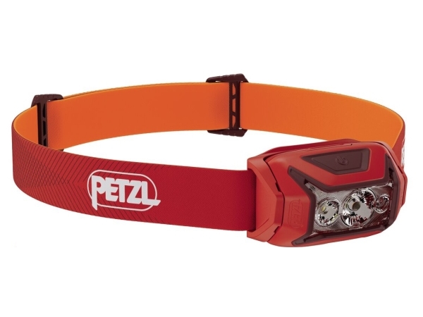 Petzl Actik, Pannbandsficklampa, Röd, Knappar, Batterinivå, IPX4, LED | Belysning - Annan belysning - Ficklampa | GameStuff