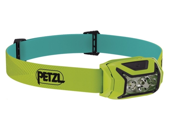 Petzl Actik, Hovedbånd lommelygte, Gul, Knapper, Batteriniveau, IPX4, LED