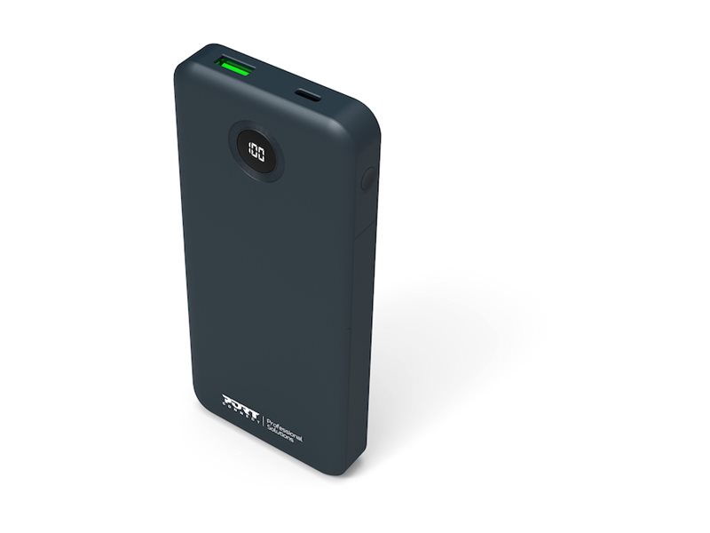 Port Connect - Powerbank - Med Indbyggede Usb-C Kabler - 10000 Mah - 37 Wh - 20 Watt - 3 A - Qc, Pd - 4 Output-Stikforbindelser (3 X Usb-C, Usb) - På