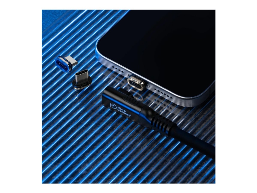 Microconnect Premium - Usb-Kabel - 24 Pin Usb-C (Han) Til 24 Pin Usb-C (Han) Vinklet, Aftagelig Og Magnetisk - Usb4 Gen3x2 - 48 V - 5 A - 1 M - 8K Su